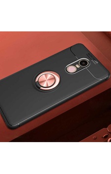 Xiaomi Redmi Note 4x Kılıf Zore Ravel Silikon Kapak Siyah-Rose Gold