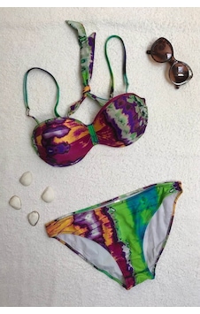 Dagi Straplez Destekli Push-Up Desenli Bikini Takımı (545625623)-Karışık-42 Çok Renkli Dagi Straplez Destekli Push-Up Desenli Bikini Takımı (545625623)-Karışık-42 Çok Renkli
