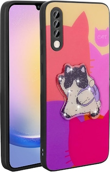 Samsung Galaxy Uyumlu A50 Kılıf Parlak Kabartmalı İkonik Figürlü Amas Silikon Kapak