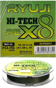 Ryuji X8 150m 0.15mm Green İp Misina Ryuji X8 150m 0.15mm Green İp Misina
