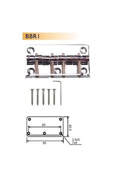 Valencia Bbr1cr Bas Gitar Köprüsü Krom Dr. Parts 4 Telli - 80mm - Vintage Tip Valencia Bbr1cr Bas Gitar Köprüsü Krom Dr. Parts 4 Telli - 80mm - Vintage Tip