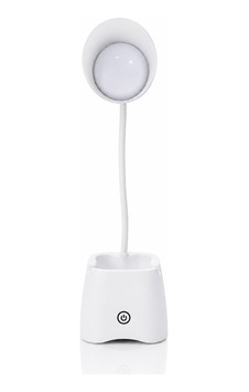 3 Modlu Led Masa Lambası Ve Kalemlik Esnek Boyunlu Dokunmatik Çalışma Lambası, Kalem Organizerli Masaüstü Aydınlatma, Beyaz