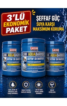 3 Adet Şeffaf Ve Güçlü Su Bariyeri Küf Önleyici Ve Su Yalıtımı 1 Kg 3 Adet Şeffaf Ve Güçlü Su Bariyeri Küf Önleyici Ve Su Yalıtımı 1 Kg