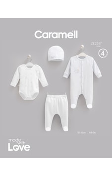 Caramell Teddy Bear Tulumlu 4'lü Set Mavi renkli Caramell Teddy Bear Tulumlu 4'lü Set Mavi renkli