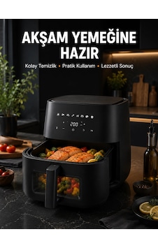 Dokunmatik Ekranlı Air Fryer Sağlıklı Yağsız Pişirme Cihazı Çok Renkli