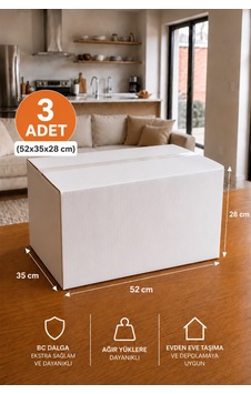 3 Adet Ev Taşıma Kolisi 52x35x28 Cm Bc Dalga Beyaz Koli + 3 Adet Kırılabilir Etiketi Dayanıklı Taşıma Kolisi 3 Adet Ev Taşıma Kolisi 52x35x28 Cm Bc Dalga Beyaz Koli + 3 Adet Kırılabilir Etiketi Dayanıklı Taşıma Kolisi