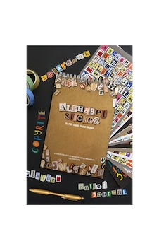 Harfler Sticker Defteri 1690+ Adet Bullet Journal, Scrapbook, Harfli, Sayılı, Sticker Defteri Açık Kahverengi