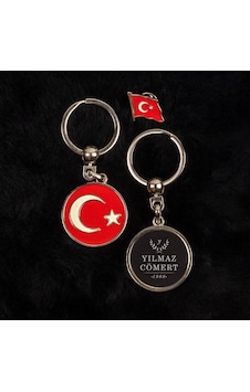 İsim Ve Tarihli Türk Bayraklı Anahtarlık Ve Rozet