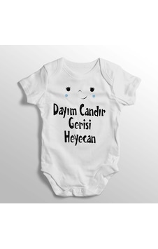İmaj Tuğbababy Dayım Candır Gerisi Heyecan Yazılı Baskılı Bebek Zıbını Beyaz İmaj Tuğbababy Dayım Candır Gerisi Heyecan Yazılı Baskılı Bebek Zıbını Beyaz