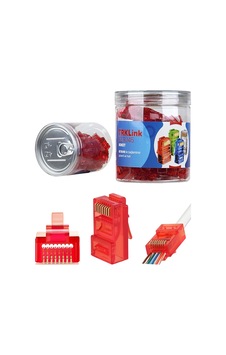 Trklink Ez Rj45 Rj45 Konnektör Kırmızı 100 'lü Paket Trklink Ez Rj45 Rj45 Konnektör Kırmızı 100 'lü Paket