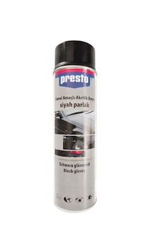Presto Parlak Siyah Akrilik Sprey Boya 500 Ml. Presto Parlak Siyah Akrilik Sprey Boya 500 Ml.