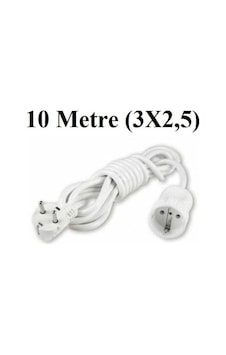 Topraklı Uzatma Seyyar Kablosu 10 Metre Tekli Priz 3x2,5 Mm Seyy