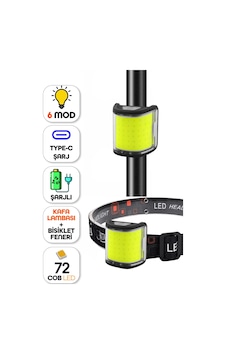 Telvesse 2 Si 1 Arada 72led Şarjlı Bisiklet Feneri Çakarlı Kafa Lambası Çift Özellikli Güçlü Işık 6 Mod 6053 Siyah Telvesse 2 Si 1 Arada 72led Şarjlı Bisiklet Feneri Çakarlı Kafa Lambası Çift Özellikli Güçlü Işık 6 Mod 6053 Siyah