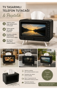 Tv Görünümlü Peçetelik Siyah - 901702962 Siyah