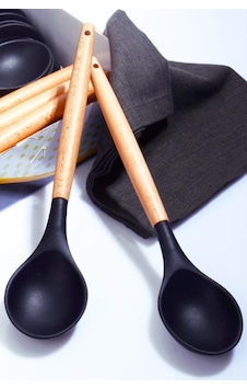 Bambu Saplı Silikon Kaşık Siyah 2 Adet Bambu Saplı Silikon Kaşık Siyah 2 Adet