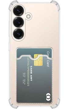 Samsung Galaxy Uyumlu S25 Kapak Kamera Korumalı Kartlıklı Darbe Emici Özellikli Şeffaf Silikon Kılıf