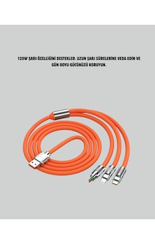 Çinko Alaşımlı Uçlu 120 W Şarj Kablosu Dolaşmaya Dayanıklı 1,2 M Usb Kablo - Çinko Alaşımlı Uçlu 120 W Şarj Kablosu Dolaşmaya Dayanıklı 1,2 M Usb Kablo -