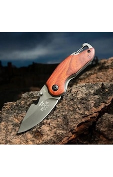Knivox Browning Tombul 8-11 Ahşap Kabze Manuel Kamp Çakısı Kahverengi 96531976