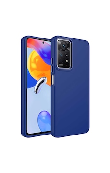 Xiaomi Redmi Note 11s Global Kılıf Metal Çerçeve Ve Buton Tasarımlı Silikon Zore Luna Kapak Lacivert Xiaomi Redmi Note 11s Global Kılıf Metal Çerçeve Ve Buton Tasarımlı Silikon Zore Luna Kapak Lacivert