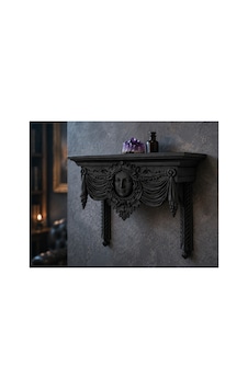 Kadın Yüzü Kabartmalı Barok Duvar Rafı Siyah Vintage 3d Baskı 25x13x20 Cm Siyah Kadın Yüzü Kabartmalı Barok Duvar Rafı Siyah Vintage 3d Baskı 25x13x20 Cm Siyah