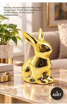 1 Adet Tavşan Biblo Orta Boy Seramik Dekoratif Obje, Yatan Tavşan Figür, Parlak Gold Kaplama, Ev Ve Ofis Dekoru, Bunny Figurine 1 Adet Tavşan Biblo Orta Boy Seramik Dekoratif Obje, Yatan Tavşan Figür, Parlak Gold Kaplama, Ev Ve Ofis Dekoru, Bunny Figurine