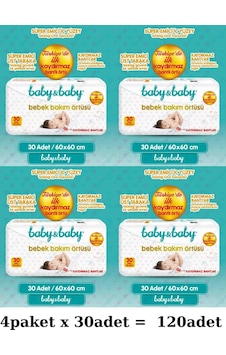 Baby&Baby Bebek Bakım Örtüsü 4 Paket x 30 Adet 120 Adet Baby&Baby Bebek Bakım Örtüsü 4 Paket x 30 Adet 120 Adet