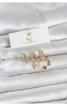 Pirinç Gold Renk Çiçek Model 3& 39lü Kadın Küpe Altın 26135748 Pirinç Gold Renk Çiçek Model 3& 39lü Kadın Küpe Altın 26135748
