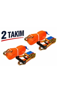 Spanzet 10 Metre 5 Ton Düz Avrupa Tipi Profosyonel Yük Bağlama Tır Kamyon Dorse Karavan Çekici Uyumlu - 2takım