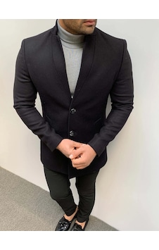 Modefendi Slim Fit Kaşe Kaban Siyah