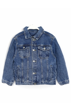 Dobakids Cep Detaylı Gömlek Yaka Erkek Çocuk Denim Mont Lacivert 1993 Lacivert