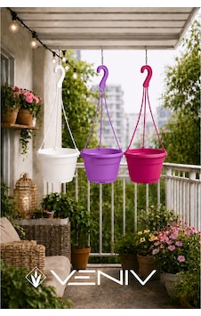3 Adet Askılı Dekoratif Saksı -/ Askılar Dahil/- 18 Cm X 12 Cm 95313442 3 Adet Askılı Dekoratif Saksı -/ Askılar Dahil/- 18 Cm X 12 Cm 95313442