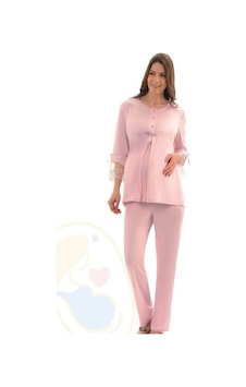 Şahnur 2191 Lohusa Hamile Kadın Pijama Takımı Pembe