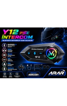 Y12 Pro İntercom Bluetooth Motosiklet Kask Kulaklığı-arr3381