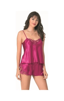 Atyticaret Kadın Şık Tasarım Yumuşak Dokulu Dantel İşlemeli Vişne Saten Babydoll Şort Takımı Atyticaret Kadın Şık Tasarım Yumuşak Dokulu Dantel İşlemeli Vişne Saten Babydoll Şort Takımı