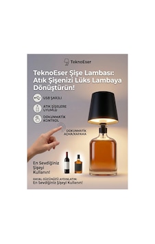 Dokunmatik Şişe Üstü Şarjlı Led Lamba Evinize Şık Ve Modern Bir Dokunuş Siyah Dokunmatik Şişe Üstü Şarjlı Led Lamba Evinize Şık Ve Modern Bir Dokunuş Siyah