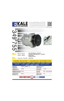 KALE OTO Radyatör 349755 Klima Kompresörü Vectra B 1.6İ-1.6 16V-2.0İ-2.0 Dtı 16V (95-03) (119Mm) KALE OTO Radyatör 349755 Klima Kompresörü Vectra B 1.6İ-1.6 16V-2.0İ-2.0 Dtı 16V (95-03) (119Mm)