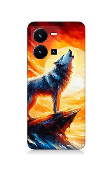 Vivo Y22s Uyumlu Kayalıkta Uluyan Kurt Yalnızlığı Desenli Silikon Kılıf Çok Renkli Vivo Y22s Uyumlu Kayalıkta Uluyan Kurt Yalnızlığı Desenli Silikon Kılıf Çok Renkli