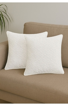 Kırlent Kılıfı Jakarlı Dekoratif 2 Li 45x45 Cm Koltuk Kırlent Kılıfı Krem