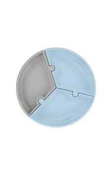 Puzzle Vakum Tabanlı Silikon Tabak Mineral Blue / Powder Grey Mavi Puzzle Vakum Tabanlı Silikon Tabak Mineral Blue / Powder Grey Mavi