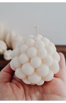 4 Adet Dekoratif Mini Bubble Kokulu Vegan Soya Mumu Beyaz