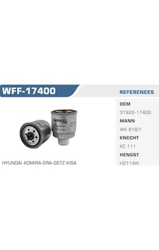 WINKEL WFF-17400 Mazot Filtresi Accent Admire Getz Matrıx 1.5 CRDI Kısa Tıp WINKEL WFF-17400 Mazot Filtresi Accent Admire Getz Matrıx 1.5 CRDI Kısa Tıp