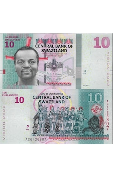 Esvatini Swaziland 10 Emalangeni Yabancı Kağıt Para Çil Koleksiyon Para