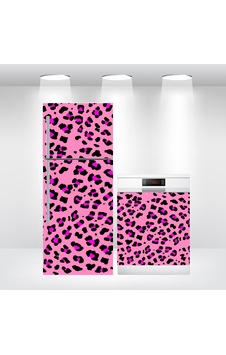 Buzdolabı Ve Bulaşık Makinesi Kapak Folyo Kaplama Pembe Leopar Buzdolabı Ve Bulaşık Makinesi Kapak Folyo Kaplama Pembe Leopar