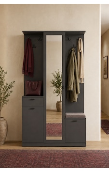 Goodnight Home Armon Portmanto Vestiyer Ayakkabılık 106x190x39 Cm Beyaz Modern Tasarım Siyah - 914347686 Siyah Goodnight Home Armon Portmanto Vestiyer Ayakkabılık 106x190x39 Cm Beyaz Modern Tasarım Siyah - 914347686 Siyah
