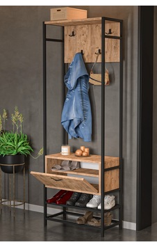Metal Portmanto Kahverengi 180 Cm Altın Metal Portmanto Kahverengi 180 Cm Altın