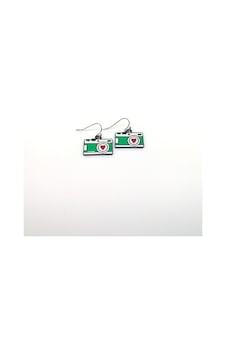 Tedz Collection Yeşil Kamera Pin Küpe Çok Renkli Tedz Collection Yeşil Kamera Pin Küpe Çok Renkli