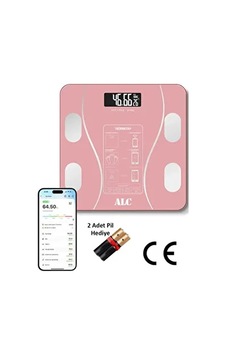 Alc Smart Body Scale Akıllı Banyo Baskülü Yağ Su Kas Vücut Tartı