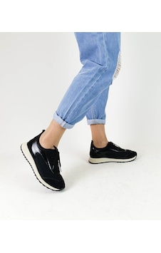 Gdt Ayakkabı Siyah Renk Streçt Boğaz Bağcıklı Düz Taban Kadın Sneakers Gdt Ayakkabı Siyah Renk Streçt Boğaz Bağcıklı Düz Taban Kadın Sneakers