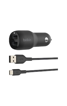 Belkin Boost Charge Çift Usb Araç Şarj Cihazı 24 W + Usb-a - Usb-a Kablosu Çift Usb-a Bağlantı Noktalı Şarj Cihazı Belkin Boost Charge Çift Usb Araç Şarj Cihazı 24 W + Usb-a - Usb-a Kablosu Çift Usb-a Bağlantı Noktalı Şarj Cihazı