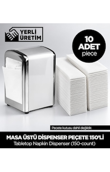 Masa Üstü Dispenser Peçete 150'li 10 Adet Masa Üstü Dispenser Peçete 150'li 10 Adet